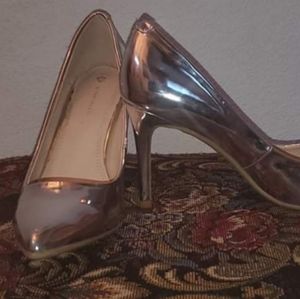 Metallic Silver Heels